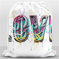 Graffiti Love Drawstring Bag (large) by essentialimage