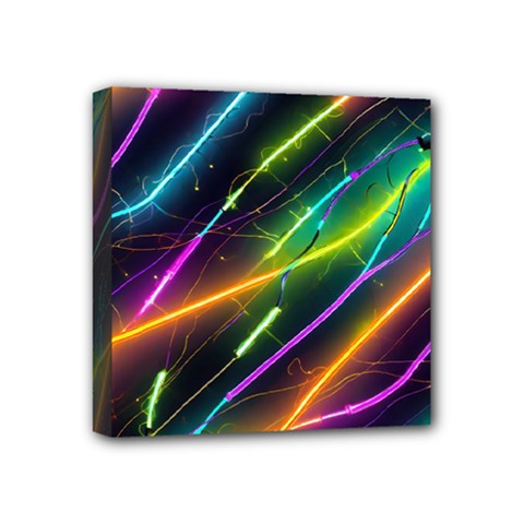 Vibrant Neon Dreams Mini Canvas 4  X 4  (stretched) by essentialimage