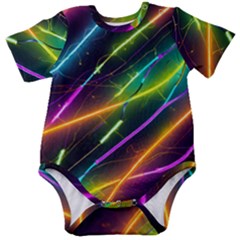 Vibrant Neon Dreams Baby Short Sleeve Bodysuit by essentialimage