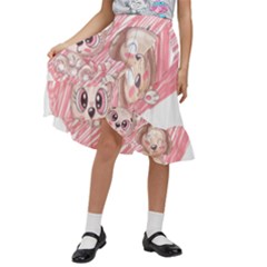 Paw Dog Pet Puppy Canine Cute Kids  Ruffle Flared Wrap Midi Skirt by Sarkoni