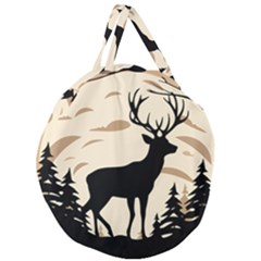Deer Wildlife Giant Round Zipper Tote by Sarkoni