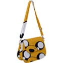 Adventure Time Cartoon Face Funny Happy Toon Saddle Handbag View1