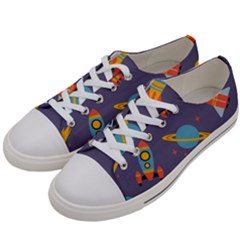 Space Seamless Patterns Men s Low Top Canvas Sneakers by Hannah976