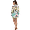 Seamless Pattern Vector With Funny Robots Cartoon Long Sleeve Kimono View2