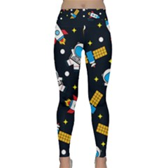 Seamless Adventure Space Vector Pattern Background Classic Yoga Leggings by Hannah976