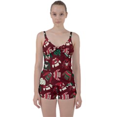 Ugly Sweater Wrapping Paper Tie Front Two Piece Tankini by artworkshop