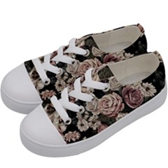 Elegant Seamless Pattern Blush Toned Rustic Flowers Kids  Low Top Canvas Sneakers by Hannah976