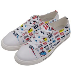 Monster Cool Seamless Pattern Men s Low Top Canvas Sneakers by Hannah976
