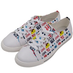 Monster Cool Seamless Pattern Women s Low Top Canvas Sneakers by Hannah976