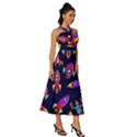 Space Patterns Sleeveless Cross Front Cocktail Midi Chiffon Dress View3