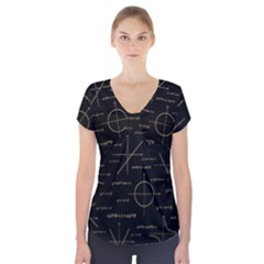Abstract Math Pattern Short Sleeve Front Detail Top by Hannah976