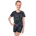 Math Linear Mathematics Education Circle Background Kids  Mesh T-Shirt and Shorts Set View1