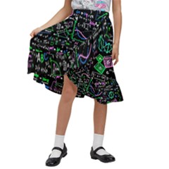 Math Linear Mathematics Education Circle Background Kids  Ruffle Flared Wrap Midi Skirt by Hannah976