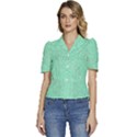 Ocean Monstera Puffed Short Sleeve Button Up Jacket View1