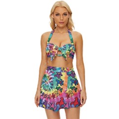 Grateful Dead Artsy Vintage Style Bikini Top And Skirt Set  by Bedest