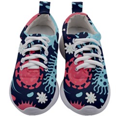 Seamless Pattern Microbes Virus Vector Illustration Kids Athletic Shoes by Ravend