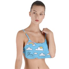Seamless Pattern Vector Owl Cartoon With Bugs Layered Top Bikini Top  by Apen