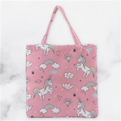 Cute Unicorn Seamless Pattern Grocery Tote Bag by Apen