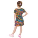 Color-for-a-line Kids  Short Sleeve Velvet Dress View2