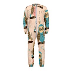 Seamless Pattern Owls Dream Cute Style Pajama Fabric Onepiece Jumpsuit (kids) by Apen