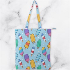 Cute Kawaii Ice Cream Seamless Pattern Double Zip Up Tote Bag by Apen