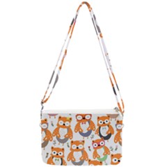 Cute Colorful Owl Cartoon Seamless Pattern Double Gusset Crossbody Bag by Apen