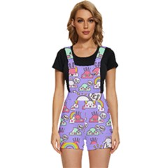 Cloud Seamless Pattern Short Overalls by Apen