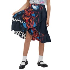Make Devil Discovery  Kids  Ruffle Flared Wrap Midi Skirt by Saikumar