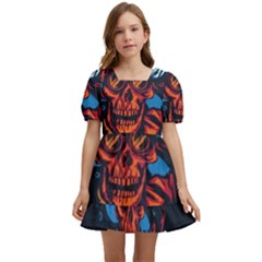 Make Devil Discovery  Kids  Short Sleeve Dolly Dress by Saikumar