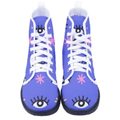Eye Star Asterisk Pattern Background Women s High-top Canvas Sneakers by Ravend