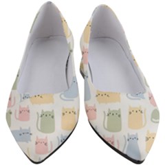Cute Cat Colorful Cartoon Doodle Seamless Pattern Women s Block Heels  by Ravend