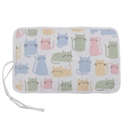 Cute Cat Colorful Cartoon Doodle Seamless Pattern Pen Storage Case (l) by Ravend