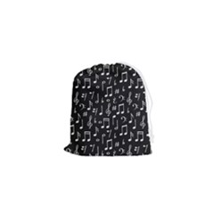 Chalk Music Notes Signs Seamless Pattern Drawstring Pouch (xs) by Ravend