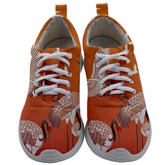 Japanese Crane Painting Of Birds Mens Athletic Shoes by Cendanart