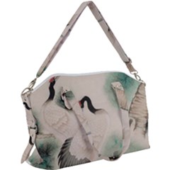 Japanese Crane Painting Of Bird Canvas Crossbody Bag by Cendanart