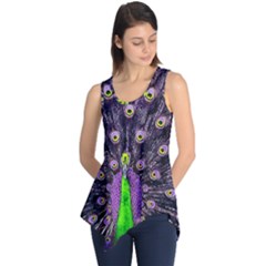 Peacock Bird Color Sleeveless Tunic by Cendanart