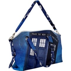 Tardis Doctor Who Space Blue Canvas Crossbody Bag by Cendanart