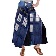 Tardis Doctor Who Space Blue Women s Satin Palazzo Pants by Cendanart