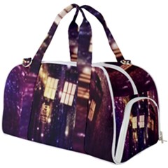 Tardis Regeneration Art Doctor Who Paint Purple Sci Fi Space Star Time Machine Burner Gym Duffel Bag by Cendanart
