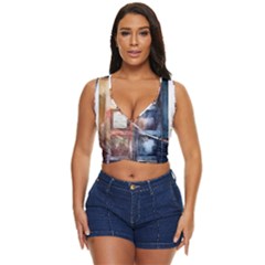 Tardis Doctor Who Women s Sleeveless Wrap Top by Cendanart