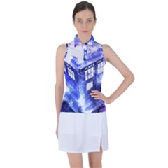 Tardis Doctor Who Blue Travel Machine Women s Sleeveless Polo T-shirt by Cendanart