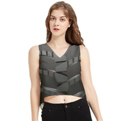 Tire V-neck Cropped Tank Top by Ket1n9