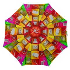 Colorful 3d Social Media Straight Umbrellas by Ket1n9
