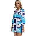 Owl Logo Clip Art V-Neck Placket Mini Dress View2