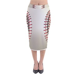 Baseball Velvet Midi Pencil Skirt by Ket1n9