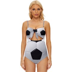 Soccer Ball Knot Front One-piece Swimsuit by Ket1n9