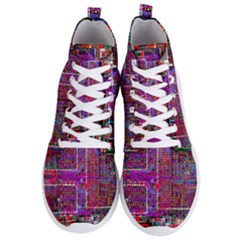 Technology Circuit Board Layout Pattern Men s Lightweight High Top Sneakers by Ket1n9