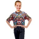 Wood Sculpture Bali Logo Kids Mock Neck T-Shirt View1