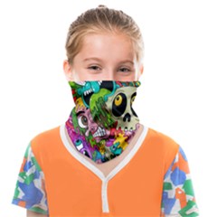 Crazy Illustrations & Funky Monster Pattern Face Covering Bandana (kids) by Ket1n9