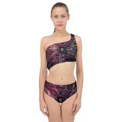 Chip Retro Technology Spliced Up Two Piece Swimsuit by Cendanart